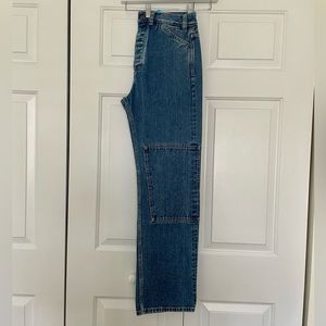 L.E.J Japanese Knee Patchwork Denim Straight Legged Jeans